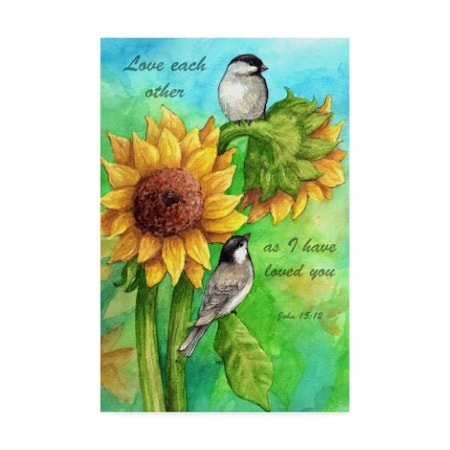 Melinda Hipsher 'Sunflower And Chickadee' Canvas Art,30x47